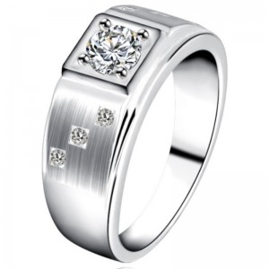 Homens anéis anéis de declaração de homens de zircônia cúbica 925 prata esterlina anéis de promessa de platina para homens