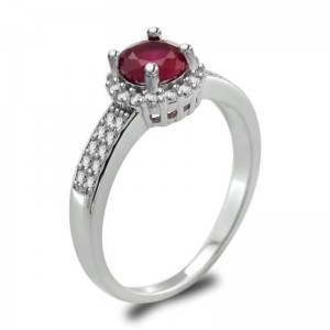 Anéis de mulheres 925 prata esterlina anéis de noivado de granada rubi sintéticos promessa